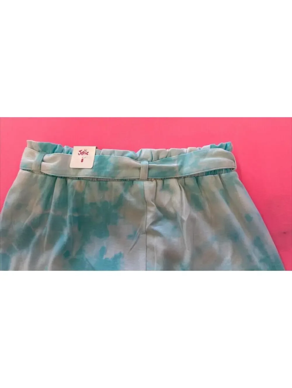 Justice Shorts/Long Skirt. Blue\White Tye-Dye.  Elastic Waist. Size Girls 8. NWT